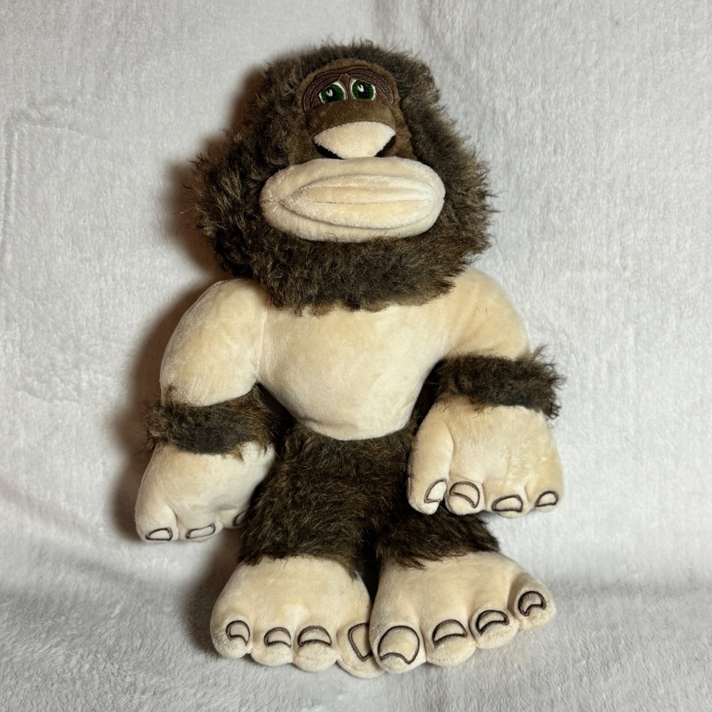 14"‎ Plush Bigfoot Tan and Brown Sasquatch Mascot Doll Hairy Monster